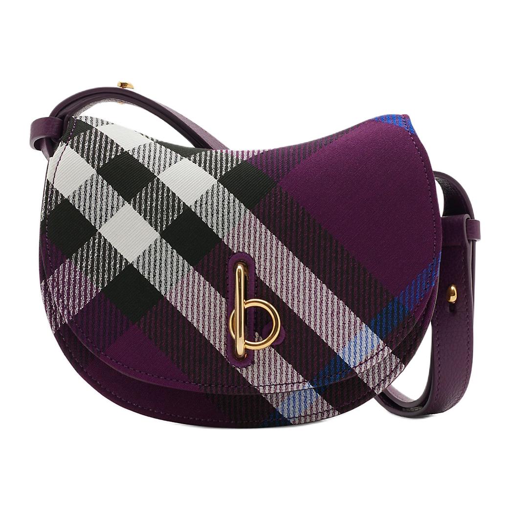 Женская сумка Burberry Check (фиолетовая)