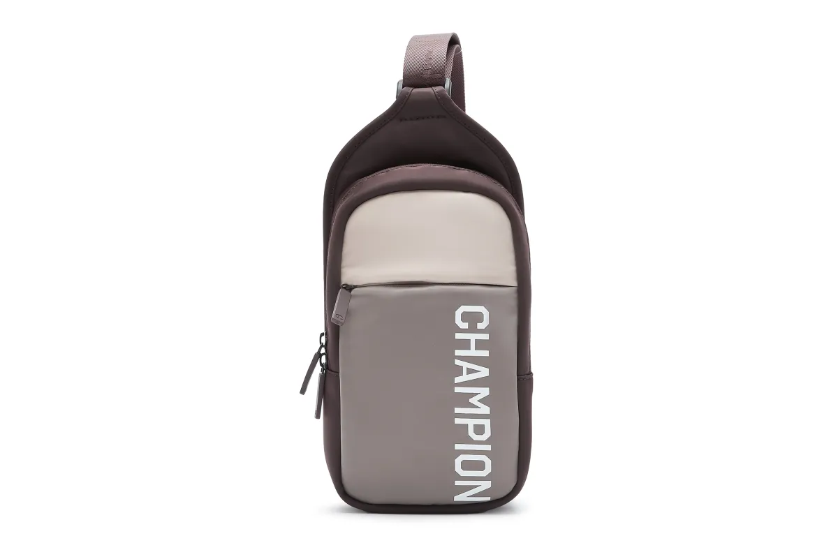 Champion Fabric Crossbody Bag Sling Bag Regular Unisex Black/Dark Brown