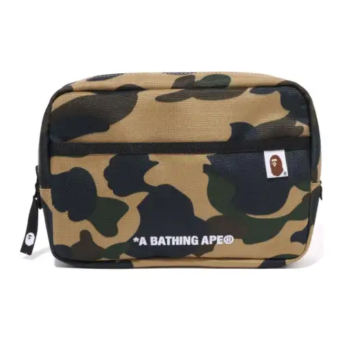 A BATHING APE Polyester Clutch Men's Yellow/Green