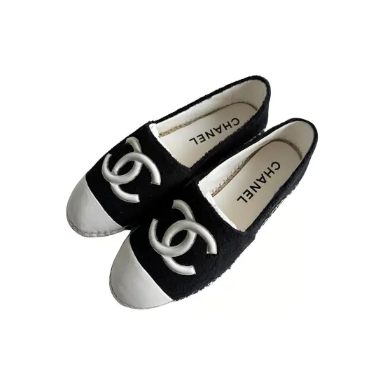 CHANEL Casual Single Shoes Women's White Black