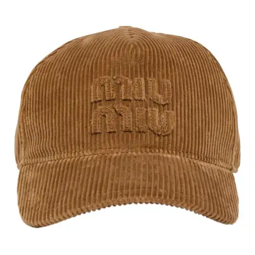 MIU MIU Cotton, Corduroy Baseball Caps Women's Brown