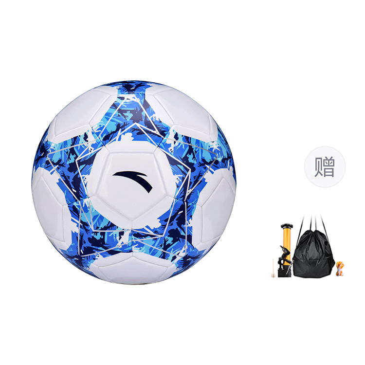 Anta Size 5 Soccer Ball PVC Machine Stitched Soccer Ball Unisex White Blue