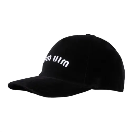 MIU MIU Cotton Baseball Caps Women's Black