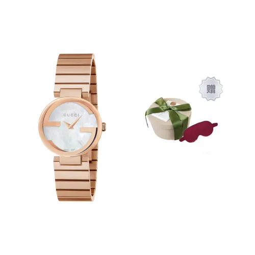 GUCCI Interlocking Wrist Watches Quartz Movement Stainless Steel Strap Mother of Pearl Color Watch Dial Women's Watch