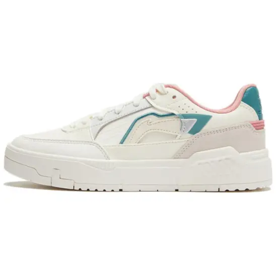 LiNing Common 80s Anti-Slip Wear-Resistant Low-Top Skateboard Shoes Women's White Green