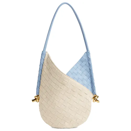 Bottega Veneta Solstice Polyester One Shoulder Handbag Small Women's Natural & Ice Blue
