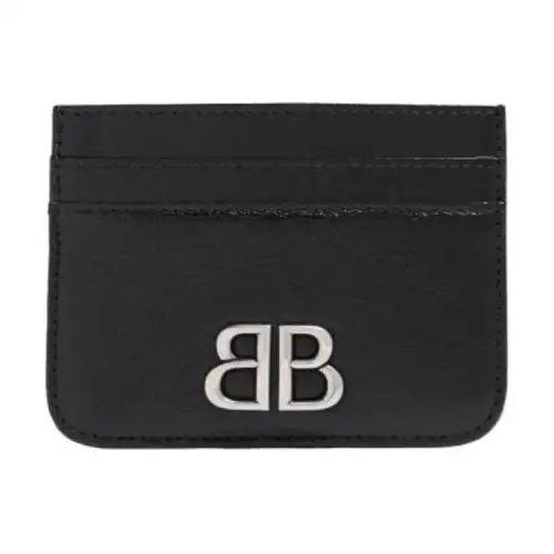 Balenciaga Leather Card Holder Women's Black