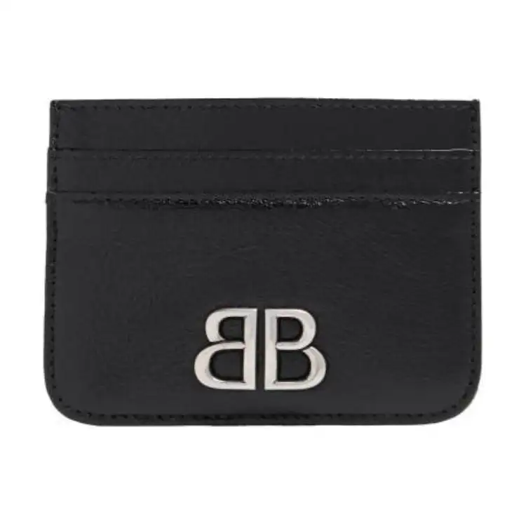 Balenciaga Leather Card Holder Women's Black