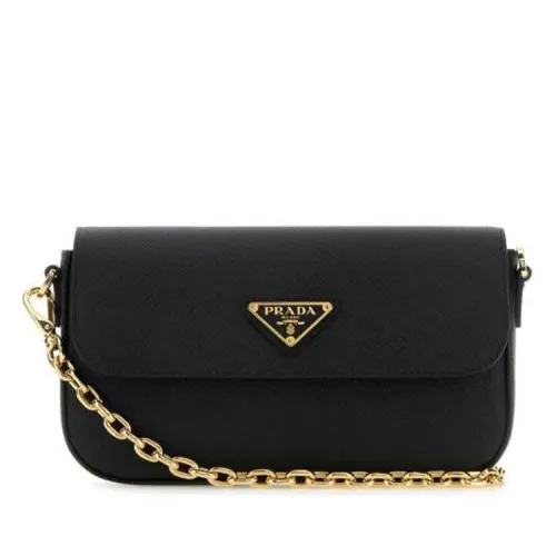 PRADA Leather Crossbody Bag Regular Women's Black