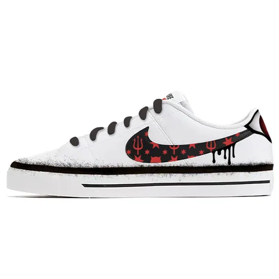 Nike Court Vision 1 Skateboarding Shoes Unisex Low-top Black/white/red