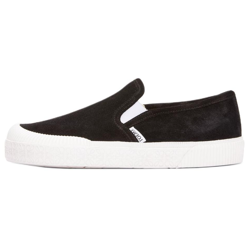 LOEWE Loewe Terra Vulca Terra Vulca suede slip-on round toe casual shoes men's black