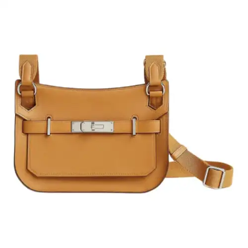 HERMES Jypsiere Swift Calfskin Crossbody Bags Mini Women's Brown