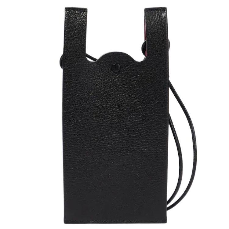 Maison Margiela Goatskin Halter Cell Phone Pouch Unisex Black