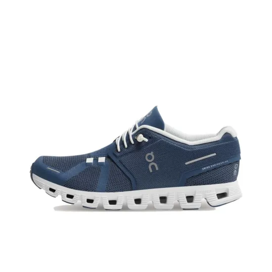 On Running Cloud 5 Denim White Women's