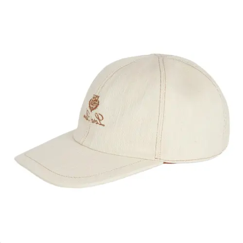 Loro Piana Cotton, Linen, Acetate Baseball Caps Men's Beige