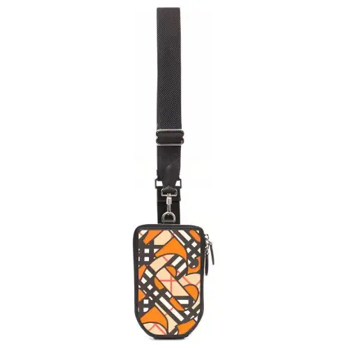 Burberry Cotton Linen Blend Cell Phone Protective Cover With Bib & Brace Cell Phone Pouch Men's Multicolor