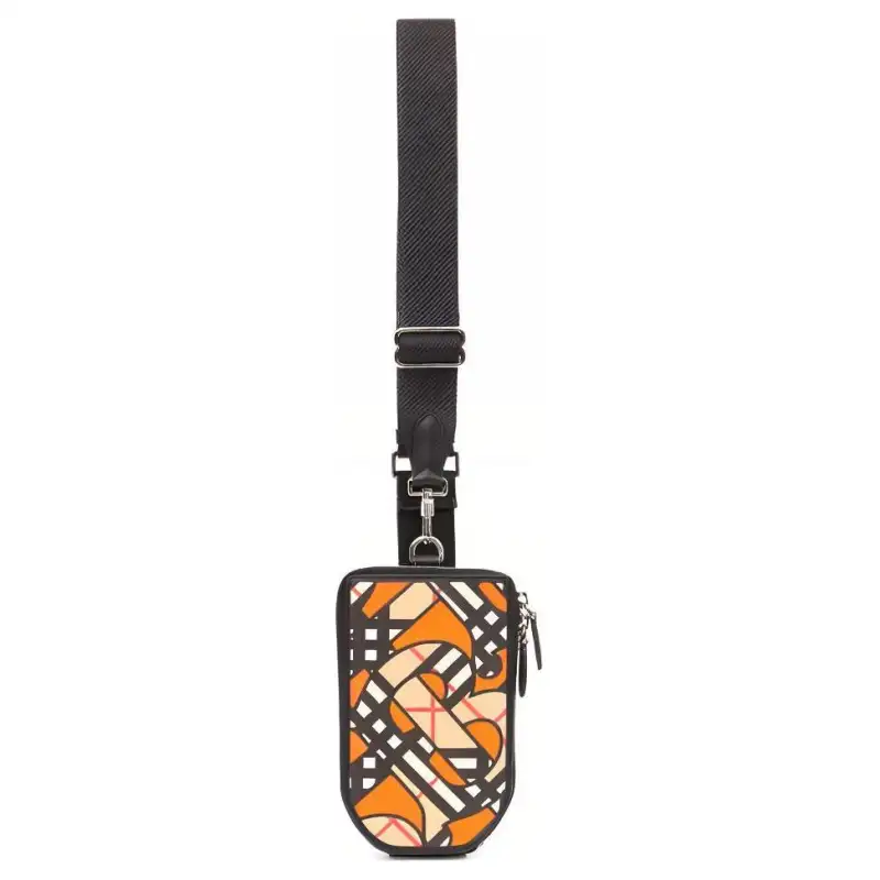 Burberry Cotton Linen Blend Cell Phone Protective Cover With Bib & Brace Cell Phone Pouch Men's Multicolor