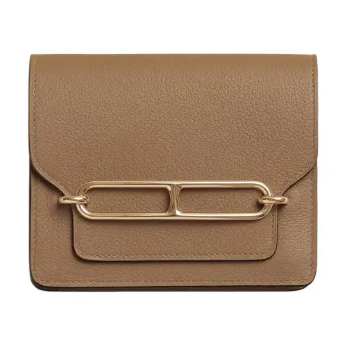 HERMES Roulis Evercolor Calfskin Wallet Women's 3G Alezan Chestnut
