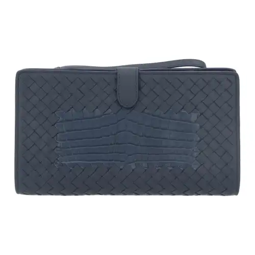 Bottega Veneta Leather Clutch Men's Blue
