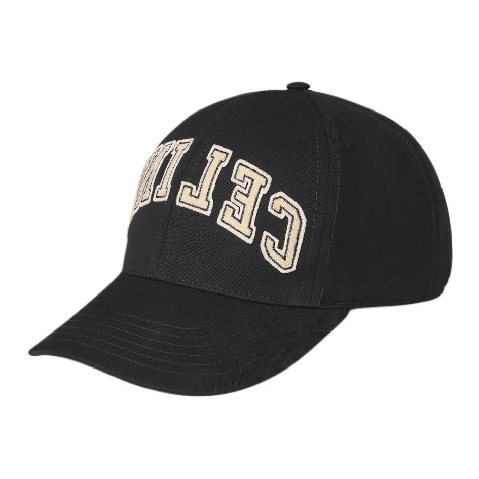 CELINE Cotton Baseball Caps Men's Black