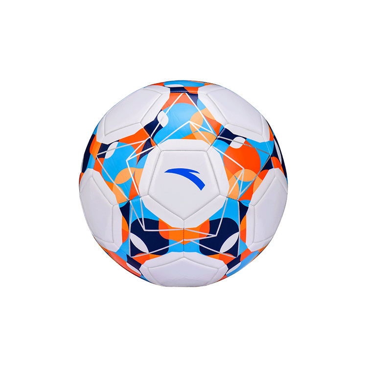 Anta Size 5 Soccer Ball PVC Machine Stitched Soccer Ball Unisex White Yellow Orange