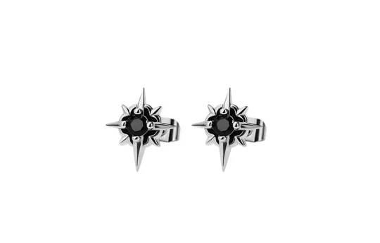 Asia Star 925 Sterling Silver Stud Earrings Unisex