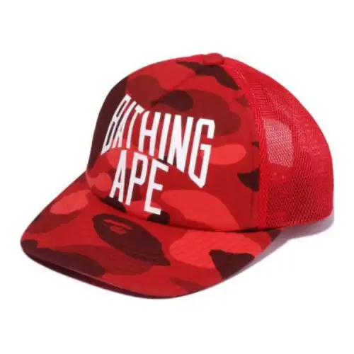 A BATHING APE Brand Logo Cotton Baseball Caps Men's Multicolor
