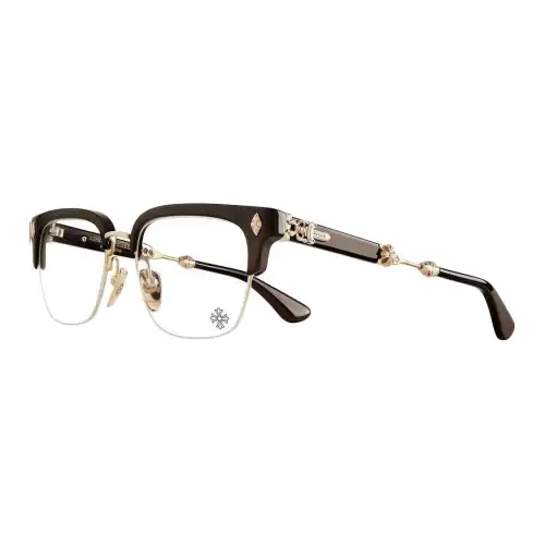 Chrome Hearts Rectangular Eyeglass Frames Unisex Coffee