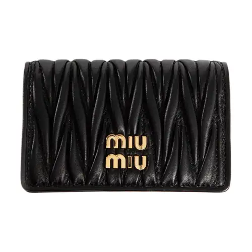 MIU MIU Lambskin Wallet Women's Black