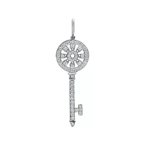 TIFFANY & CO. Tiffany, design platinum pendant for keys for men and women, for beloved