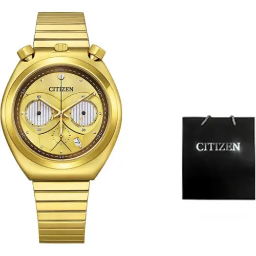 CITIZEN Quartz Movement Stainless Steel Strap Watch Unisex Gold Dial
