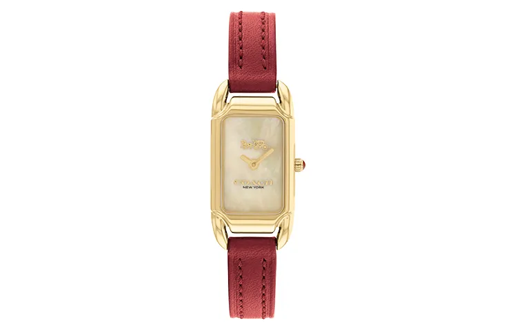 COACH Cadie Wrist Watches Quartz Movement Stainless Steel Watchband 17.5mm White Dial Women's Watch