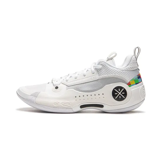 LINING WOW 10 Basketball Shoes Men Low-Top White Gray