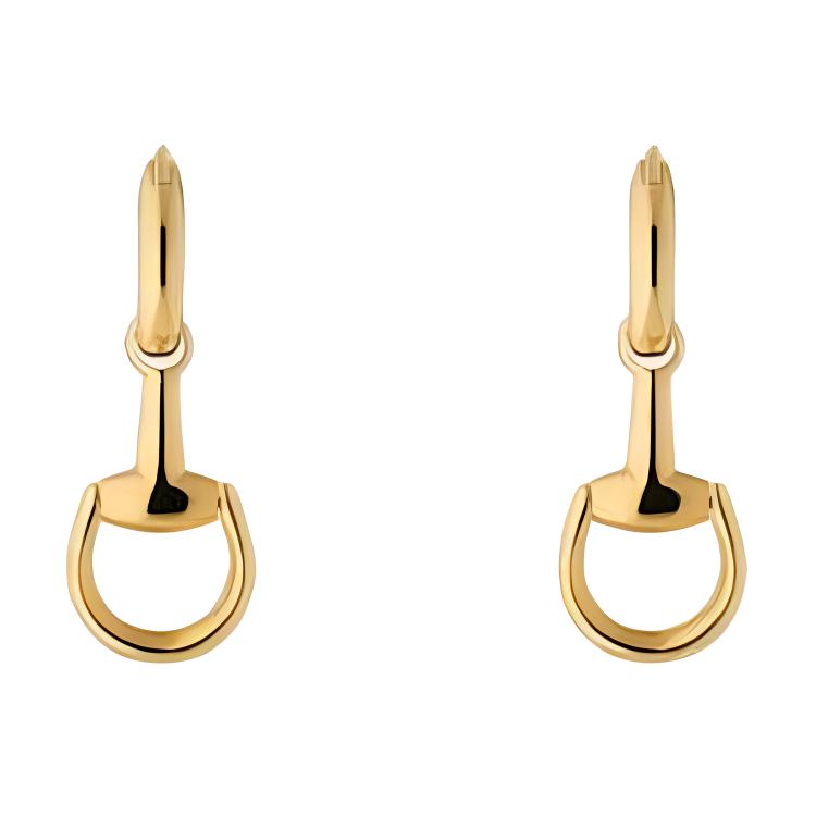GUCCI 18k Horsebit Earrings