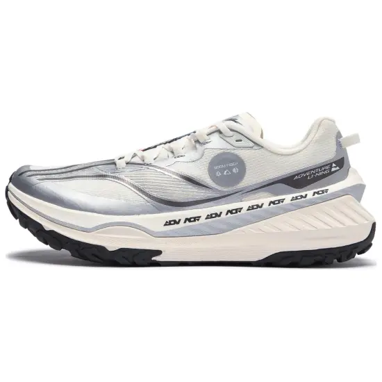 LiNing Dilu Anti Slip Wear Resistant Low Top Trail Running Running Shoes Men's Ecru Silver