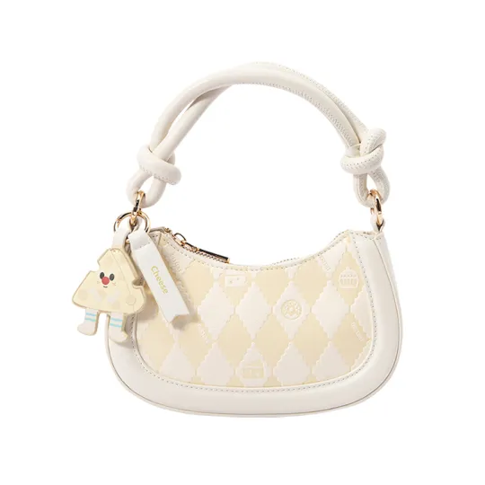 Semir Pu Crossbody Bag Small Women's Ecru/Pink Tone/Black