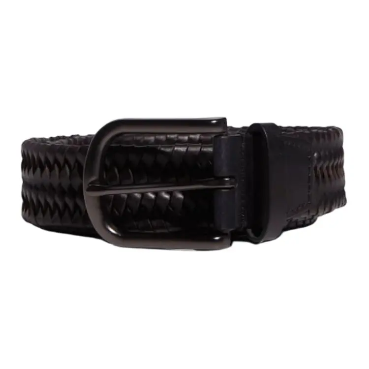 Adidas Leather Belts Men's Black Width 3.8CM