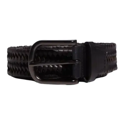 Adidas Leather Belts Men's Black Width 3.8CM