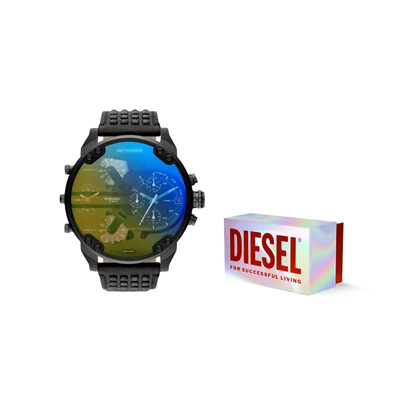 DIESEL Chameleon Collection Wrist Watches Quartz Movement Leather Strap Black Dial Men's Watches