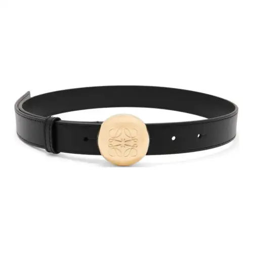 LOEWE Calfskin Leather Belts Women's Black Width 2.8cm