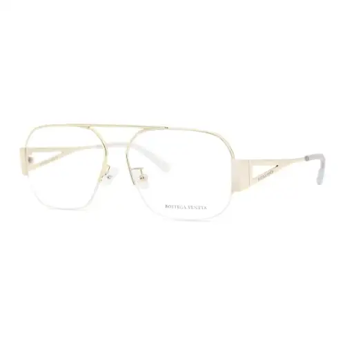Bottega Veneta Metal Irregular Shape Eyeglass Frames Women's Gold