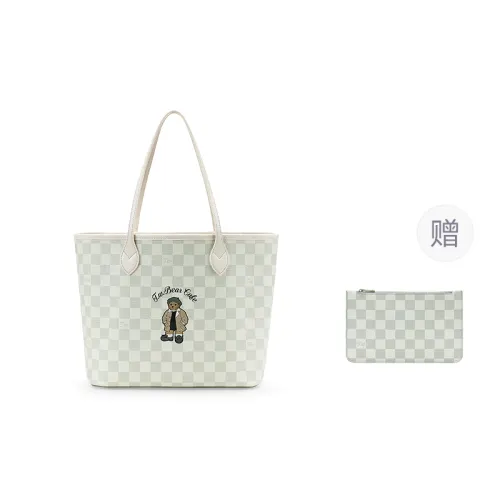Teenie Weenie Polyvinyl Chloride With Synthetic Leather Tote Bag, Shopping Bag, Handbag, Shoulder Bag Women's Apricot