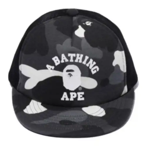 A BATHING APE Letter Pattern Cotton, Polyester Baseball Caps Kids' Black/Gray