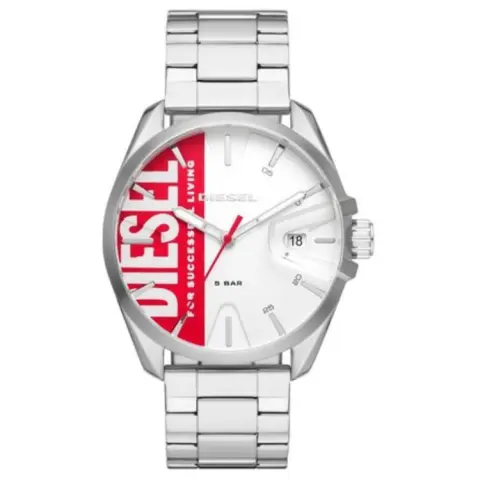 DIESEL MS9 Wrist Watch Quartz Movement Stainless Steel Strap 44mm Silver Dial Men's Watches 50m Water Resistant