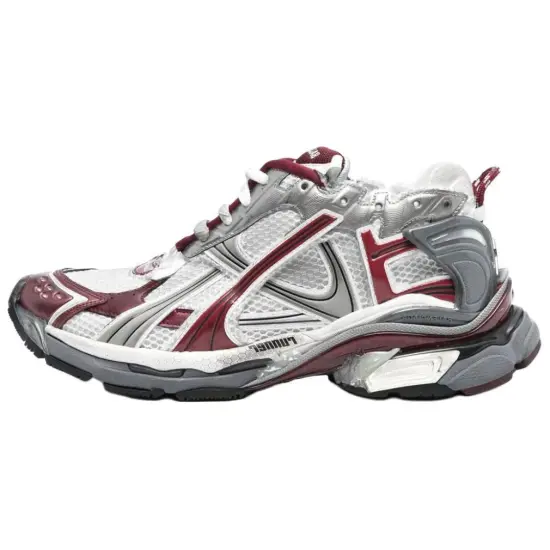 Balenciaga Runner Casual Shoes Men's White Gray Red