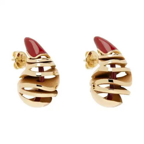 Bottega Veneta Sterling Silver Earrings Women's Gold