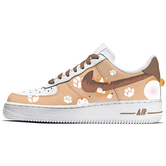 Nike Air Force 1 Skateboarding Shoes Unisex Low-top Pink-white-brown