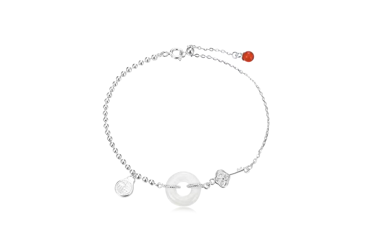 COPI Protective amulet, buckle, fresh creative round beads with tassels, small design adjustable birthday charm, bracelet, Chinese style, simple and elegant design, trend of season