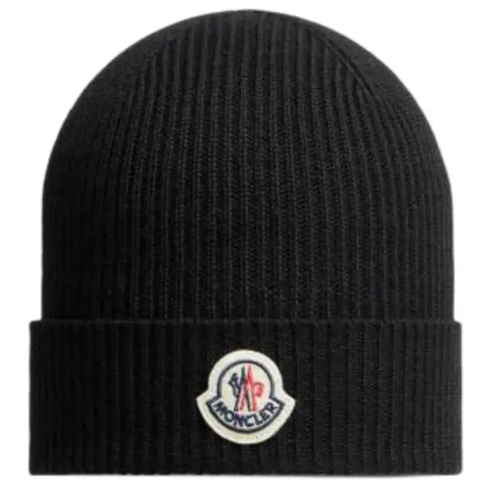 Moncler Logo-appliqué Ribbed-knit Beanie