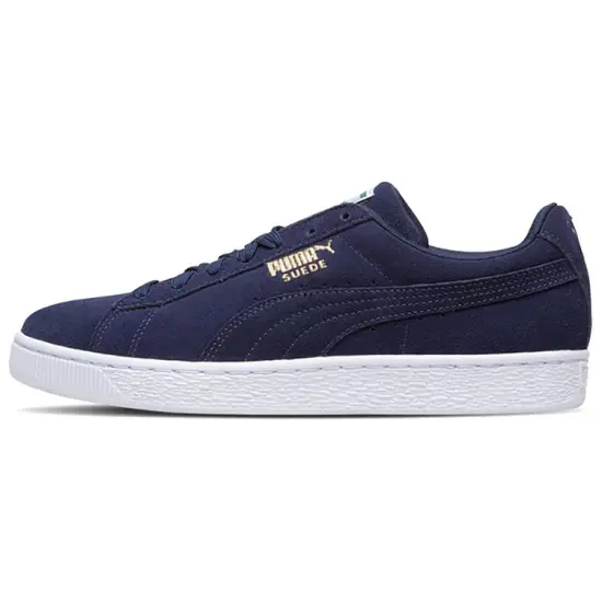 PUMA Suede Skateboarding Shoes Unisex Low-top White/Royal Blue/Fern Green